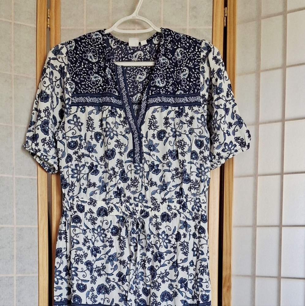 Blue & White Summer Dress, Gap, Medium